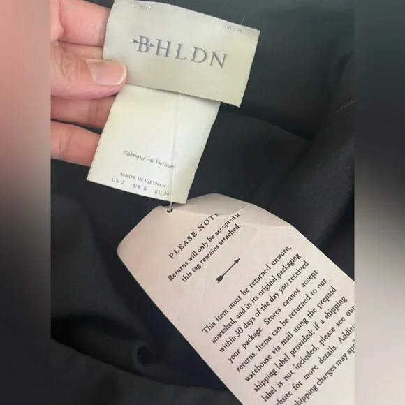 NWT Anthropologie BHLDN Leti Dress in Black Sz 2 - Picture 12 of 16